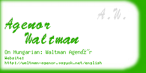 agenor waltman business card